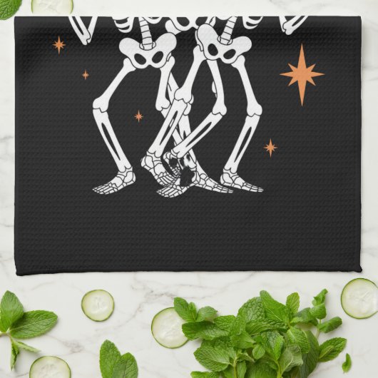 Pumpkin Skeleton Halloween Pumpkin Spooky Season Theedoek (Gevouwen)