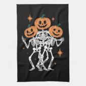 Pumpkin Skeleton Halloween Pumpkin Spooky Season Theedoek (Verticaal)