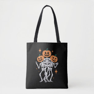 Pumpkin Skeleton Halloween Pumpkin Spooky Season Tote Bag