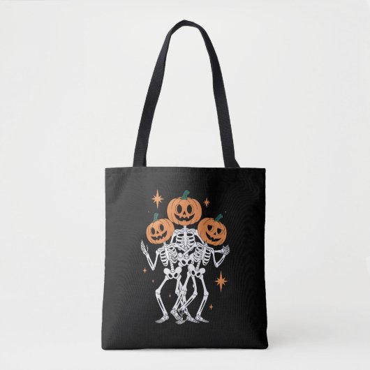 Pumpkin Skeleton Halloween Pumpkin Spooky Season Tote Bag (Voorkant)