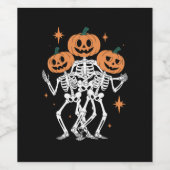 Pumpkin Skeleton Halloween Pumpkin Spooky Season Wijn Etiket (Enkel label)