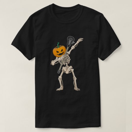 Pumpkin Skeleton Lacrosse Shirt Halloween Dabbing (Design voorkant)