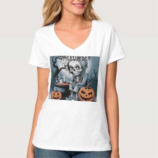 Pumpkin Skeleton Party T-shirt (Voorkant)