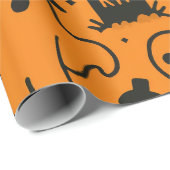 pumpkin, skull and ghost patterned wrapping paper cadeaupapier (Rol Hoek)
