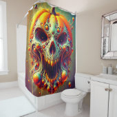 Pumpkin Skull Douchegordijn (In situ)