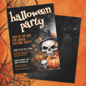 Pumpkin Skull Halloween Party Kaart