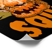 Pumpkin Skull Halloween Spooky Squad Graphic Manne Poster (Hoek)