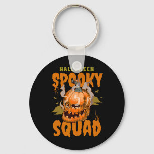 Pumpkin Skull Halloween Spooky Squad Graphic Manne Sleutelhanger