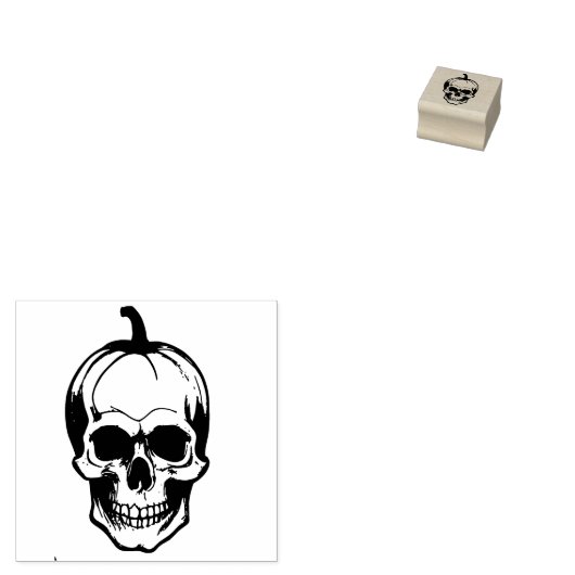 Pumpkin Skull Rubberstempel (Gestempeld)