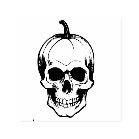 Pumpkin Skull Zelfinktende Stempel (Design)