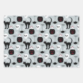 Pumpkin Skulls Black Cat Design Perfect Halloween Inpakpapier Vel (Voorkant 2)