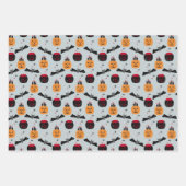 Pumpkin Skulls Black Cat Design Perfect Halloween Inpakpapier Vel (Voorkant)