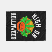 Pumpkin Smoking Weed Costume Retro Funny Halloween Fleece Deken (Voorkant (Horizontaal))