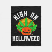Pumpkin Smoking Weed Costume Retro Funny Halloween Fleece Deken (Voorkant)