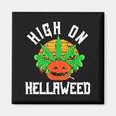 Pumpkin Smoking Weed Costume Retro Funny Halloween Magneet (Voorkant)
