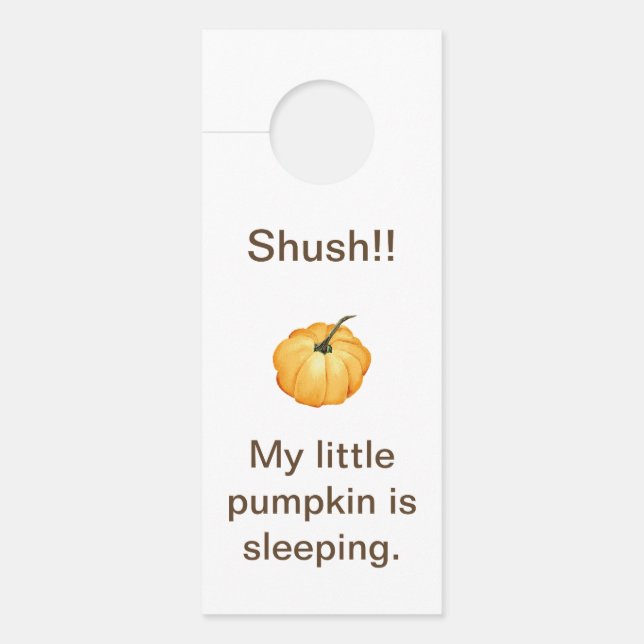 Pumpkin-sms Shush, m'n pompoen slapen Deurhanger (Voorkant)
