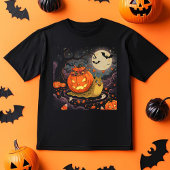 Pumpkin Snail, een grappig Halloween wezen T-shirt