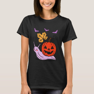 Pumpkin Snail Halloween Cute Jack O Lantern Spooky T-shirt