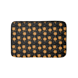 Pumpkin Snoep Bucket Pattern Oranje Black Badmat