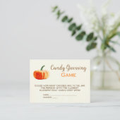 Pumpkin Snoep Guessing Game Card Baby shower Game Informatiekaartje (Staand voorkant)