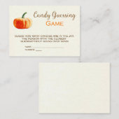 Pumpkin Snoep Guessing Game Card Baby shower Game Informatiekaartje (Voorkant / Achterkant)