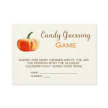 Pumpkin Snoep Guessing Game Card Baby shower Game