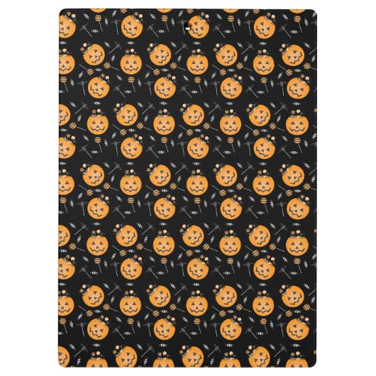 Pumpkin Snoep Pail Trick or treat Pattern Sinaasap Klembord (Achterkant)