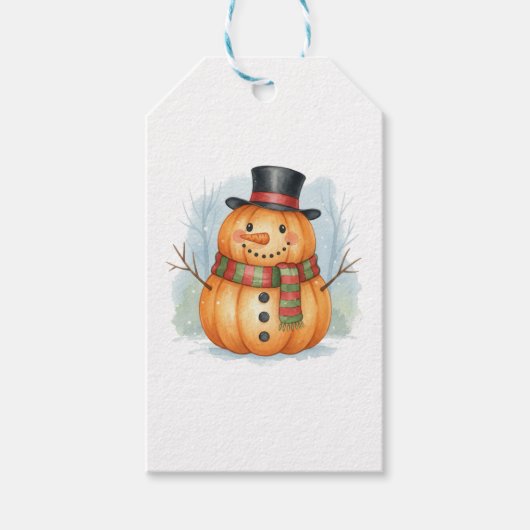 Pumpkin snowman cadeaulabel (Voorkant)