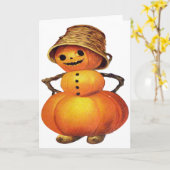 Pumpkin Snowman ( Halloween-kaart) Kaart (Gele Bloem)