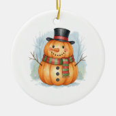 Pumpkin snowman keramisch ornament (Voorkant)