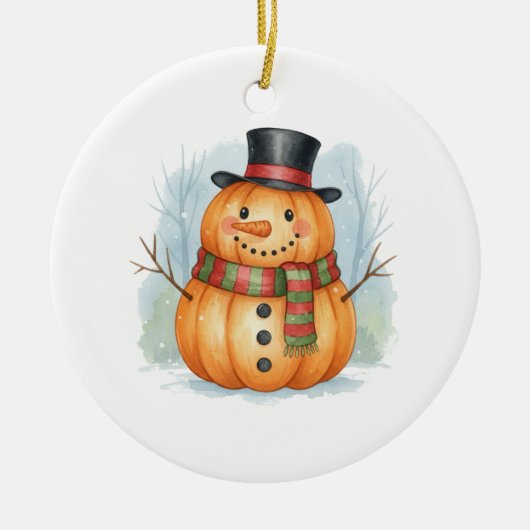 Pumpkin snowman keramisch ornament (Voorkant)