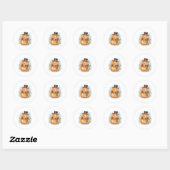 Pumpkin snowman ronde sticker (Vel)