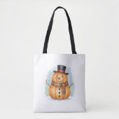 Pumpkin snowman tote bag (Voorkant)
