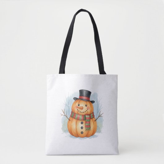 Pumpkin snowman tote bag (Voorkant)