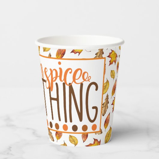 Pumpkin-specerij Alles wat in de val komt, laat pa Papieren Bekers (Achterkant)