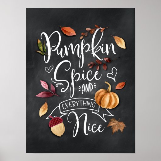 Pumpkin-specerij en alles-in-Herfst-wanddecor Poster (Voorkant)