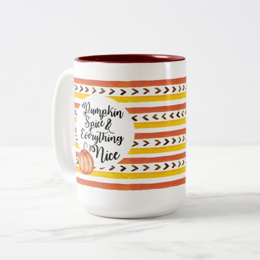 Pumpkin-specerij en alles-in-Nice-Mok Tweekleurige Koffiemok (Voorkant links)