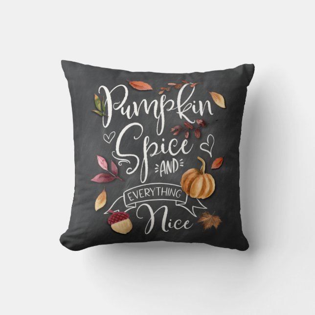 Pumpkin-specerij en alles-Nice-Herfst Kussen (Voorkant)