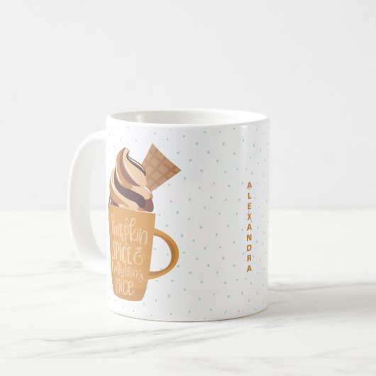 Pumpkin-specerij en alles-Nice-latte Koffiemok (Voorkant links)