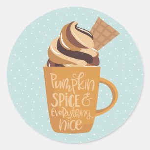 Pumpkin-specerij en alles-Nice-latte Ronde Sticker