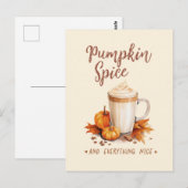 Pumpkin-specerij en alles wat goed is briefkaart (Voorkant / Achterkant)