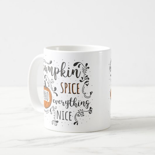 Pumpkin-specerij en alles wat goed is koffiemok (Voorkant links)