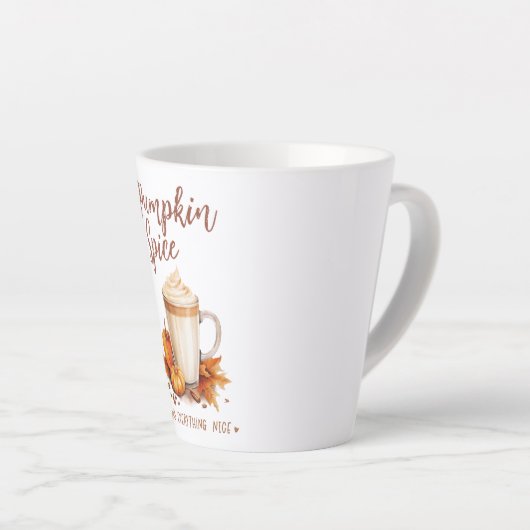 Pumpkin-specerij en alles wat goed is latte mok (Rechterhoek)