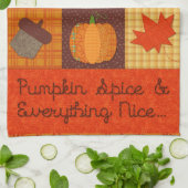Pumpkin-specerij en alles wat goed is theedoek (Gevouwen)