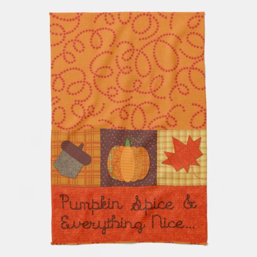 Pumpkin-specerij en alles wat goed is theedoek (Verticaal)