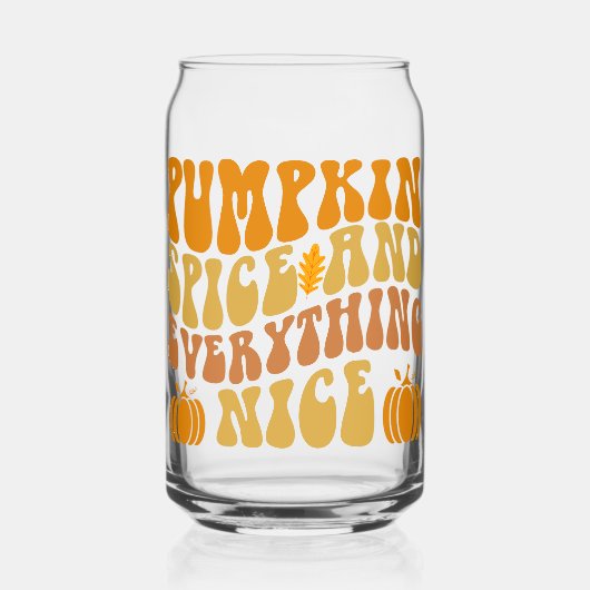 Pumpkin-specerij en alles wat mooi is blikvorm glas (Voorkant)