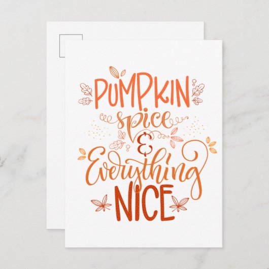 Pumpkin-specerij en alles wat mooi is briefkaart (Voorkant / Achterkant)