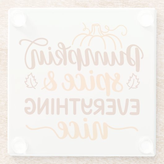 Pumpkin-specerij en alles wat mooi is glazen onderzetter (Achterkant)