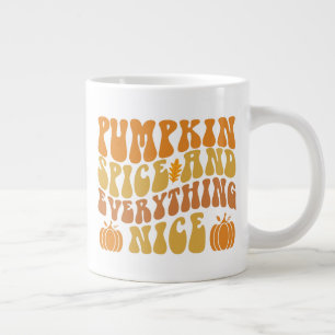 Pumpkin-specerij en alles wat mooi is grote koffiekop