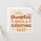 Pumpkin-specerij en alles wat mooi is kaart (Voorkant / Achterkant in situ)